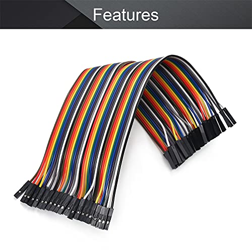 Fielect Dupont Jumper Wires Breadboard Jumper Wires Colorful Ribbon Cables 40pin 21cm Long Female to Female 1Pcs - color: F/F, size: 21cm