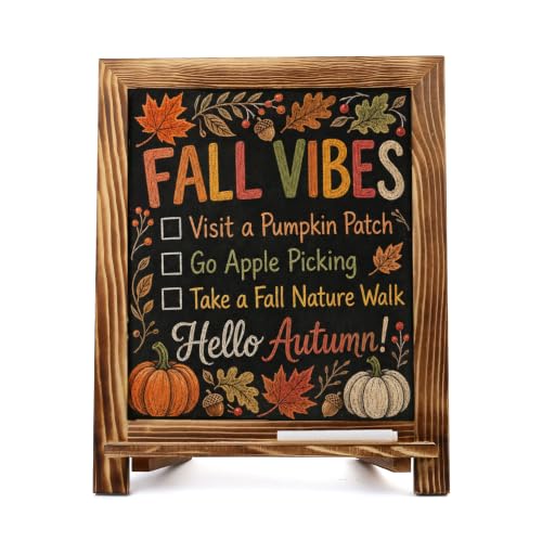 LotFancy 15"x12" Magnetic Chalk Board Sign, Small Tabletop Chalkboard Brown - color: Rustic Brown, size: 12"W x 15"H