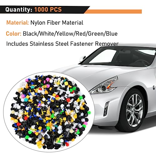 GOOACC 1001PCS Universal Car Clips Mixed Auto Retainer Rivet Push Clips - color: 1000Pcs Mixed Clips + 1 Remover