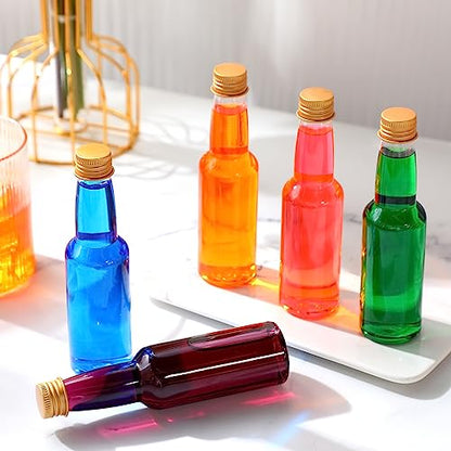 3.3 oz 120 Pcs Mini Liquor Bottle Plastic Alcohol Bottle, Gold - color: Gold, size: 3.3 oz