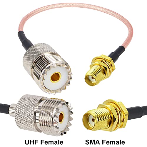 6inch/15cm SMA to UHF RF Coaxial Cable SMA Female to UHF SO239 Female RG316 Pigtail Jumper Cable for CB Ham Radio Two Way Radio Walkie Talkie Kenwood Baofeng BF-F8HP UV-5RA 2PCS - size: SMA Female to UHF Female RG316 5.9inch
