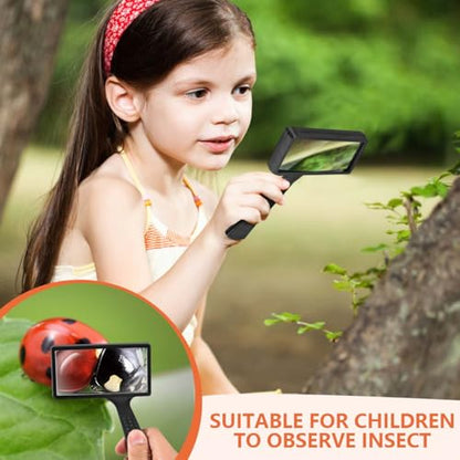 SenseYo 2 Pcs 5X Magnifying Glass Large Handheld Reading Magnifier with Scratch Resistant Glass Lens for Kids and Seniors Hobby Exploring Nature Exploration Scientific Activities - size: 2