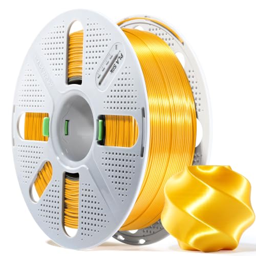Gold Silk PLA, Pre-Dried Filament with Quick-Swap Reusable Spool - color: Silk Gold With Spool, size: With Spool