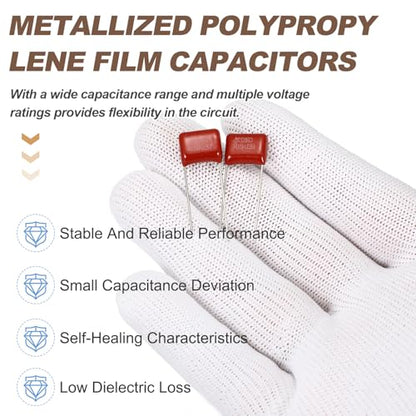 MECCANIXITY Capacitors Kit CBB21/CBB22 400V 683J 0.068UF Red 20 PCS - style: 400V 683J 0.068UF