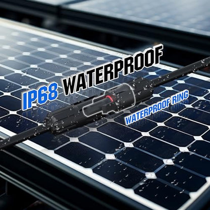ECO-Worthy 2-Pair 30A IP68 Solar Y Branch Parallel Connector Kits - size: 2 Pair M/FF and F/MM