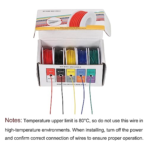 MECCANIXITY 28AWG Wire 28 Gauge Electrical Wire, PVC 1007 Stranded Wire Hook Up Wire Tinned Copper Wire 100m(328ft) 5 Colors for DIY Wiring Applications - size: 28AWG,328ft