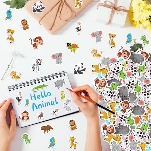 300Pcs Animals Foam Stickers, Self-Adhesive Cartoon Forest Animals Foam Reward Stickers for Crafts Forest Theme Party Favors Home Classroom DIY Supplies - style: Animals