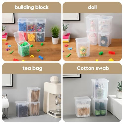 10 Pack Deep Clear Square Storage Box, Craft & Art Marker Organizer - size: Clear Square Medium - 10 Pack