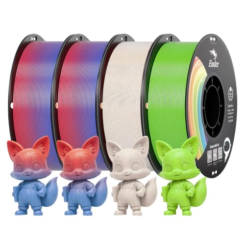 Creality 3D Printer Filament PLA 1.75mm 4KG, Rainbow Upgrade PLA+ Filament Strong Toughness No-Tangling Vacuum Packaging 3D Printing Filament Fit Most 3D Printers - color: Pla+-beige+apple Green+2*rainbow