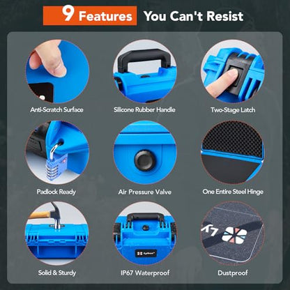 Lykus HC-4410 Waterproof Hard Case with Foam, Inner Size 15.75*10.24*3.94in - color: Blue, size: HC-4410