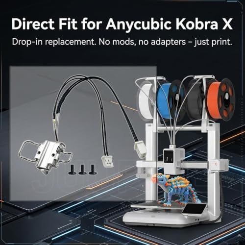 for Anycubic Kobra X/Kobra 4 Hotend Heating Kit – Fast Heating, Easy Plug & Play Replacement with Heater Cartridge & Thermistor, Hotend Assembly fpr Kobra X 3D Printer Supports High-Speed Printing