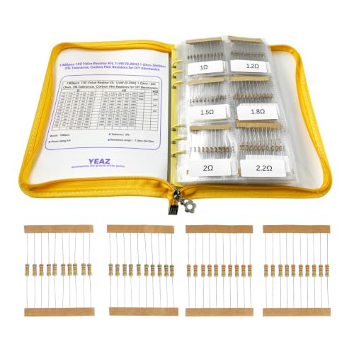 YEAZ 1300pcs Resistor Kit, 1/4W Carbon Film Resistors Assortment Kit