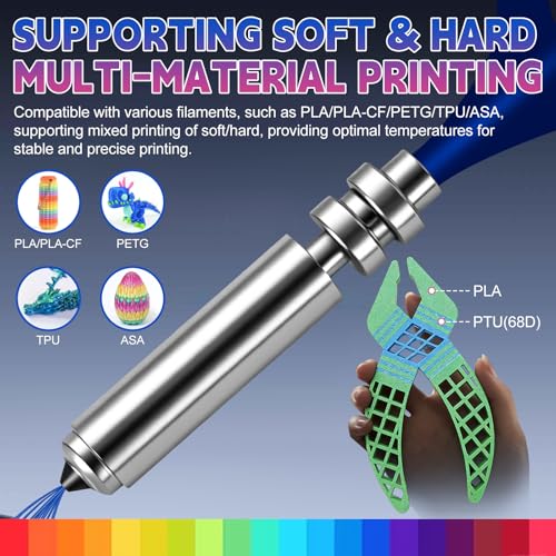 4PCS 0.4MM Kobra X Nozzles Kit for Anycubic Kobra X/Kobra 4, Hardened Steel Nozzle Quick-Swap Integrated Hotend, High Temp High Speed Printing 600mm/s, with Silcone Cover Nozzle Brush Cleaning Needles - color: 47PCS