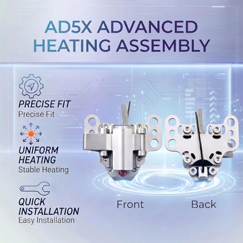 Hotend Heating Assembly Kit for AD5X 3D Printer, Hot End Heating Block Component with Heater Cartridge & Thermistor Sensor & Heat-Insulating Clip for Fast & Stable Heating - size: AD5X