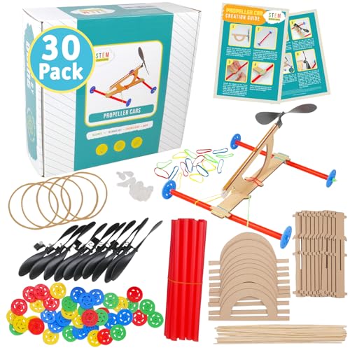 Rubber Band Propeller Car Kit, 30-Pack - Bulk Classroom STEM Kits - color: Rubber Band, size: 30 Pack