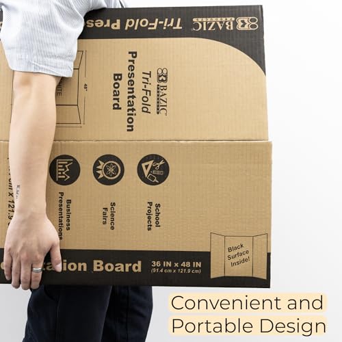 BAZIC Products Black Tri-Fold Poster Board, 36 x 48 in, 2-Pack - color: Black, size: 2-Pack