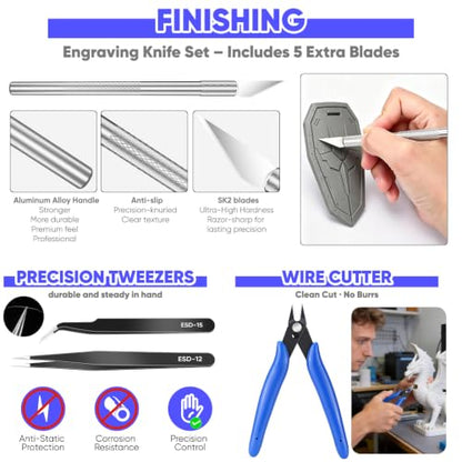 40 Pcs 3D Printer Tools Kit 3D Printer Accessories for All FDM/SLA Printers - color: 41pcs