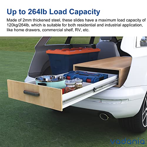 VADANIA #A53 32" Heavy Duty Drawer Slide Without Lock, 1-Pair - color: #A53 - Without Lock, size: 32 Inch