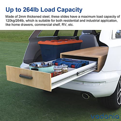 VADANIA #A53 40" Heavy Duty Drawer Slide Without Lock, 1-Pair - color: #A53 - Without Lock, size: 40 Inch