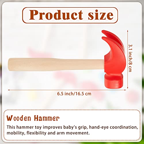Lewtemi 8 Pcs Wooden Hammer Toys for Kids Simulation Small Tool Gift 6.5"