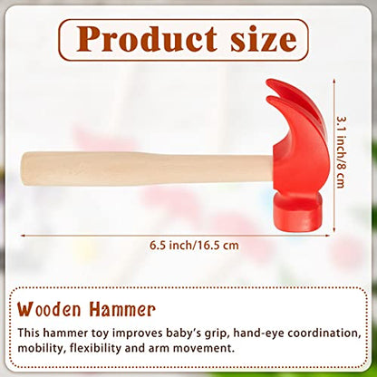 Lewtemi 8 Pcs Wooden Hammer Toys for Kids Simulation Small Tool Gift 6.5"