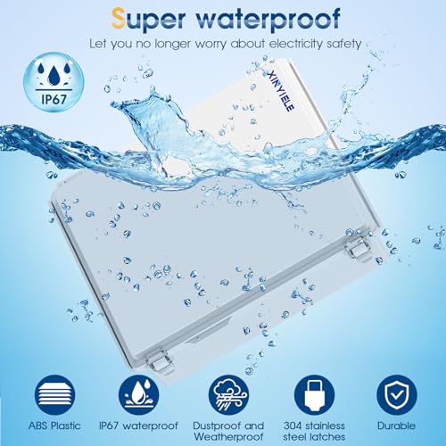 Waterproof Outdoor Project ABS Plastic Junction Box IP67 Weatherproof Dustproof Enclosure with Hinged Cover, Mounting Plate,Wall Brackets for Power Project (15.7"x11.8"x7.1") - color: Grey Cover, size: 15.7"x11.8"x7.1"