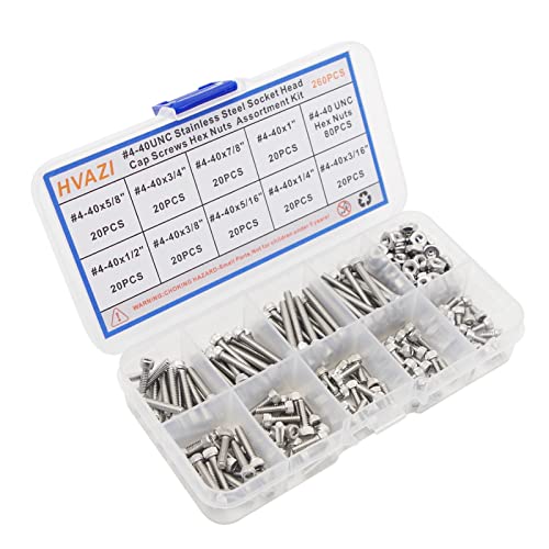 #4-40 UNC 304 Stainless Steel Knurled Hex Socket Cap Screw & Nut Kit - size: #4-40UNC