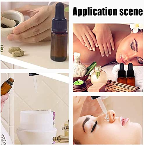 PH PandaHall Set of 12, Glass Eye Droppers for Essential Oil 5ml (1/6 Ounce) Pressure Rotating Cover Oil Droppers Pipettes Roller Tops for Essential Oil Bottles - color: Fit for 5ml bottle