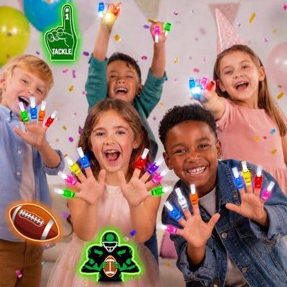 24 Pcs Football Party Favors LED Finger Lights Toys for Kids Ages 3-12 - style: Football