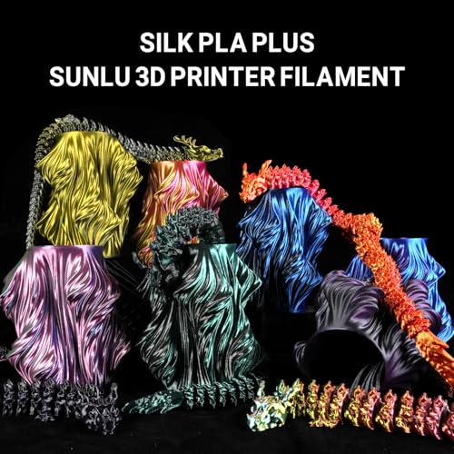 SUNLU 4KG Triple Color Silk Filament, Silk PLA 3D Printer Filament 1.75mm, Dimensional Accuracy +/- 0.02mm, 1KG Spool(2.2 lbs), 4 Pack, PLA Silk Triple Color - color: Silk Pla Triple Color Bundle 1kg*4