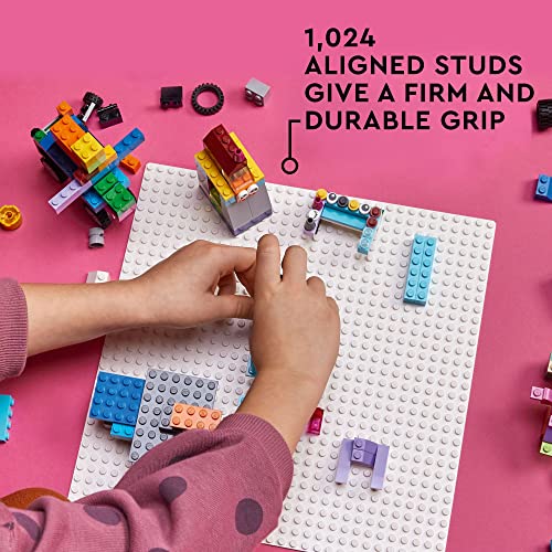 LEGO Classic White Baseplate, Square 32x32 Stud Foundation to Build, Play, and Display Brick Creations, Great for Snowy and Winter Landscapes, 11026 - style: Paper package