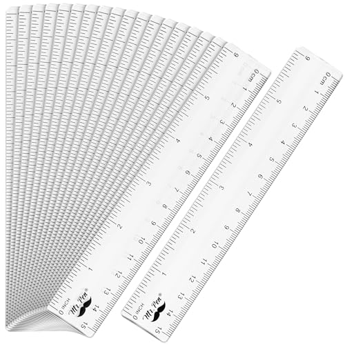 Mr. Pen- Bulk Plastic Rulers, 6 Inch, 18 Pack, Easy-to-Read Markings - color: Clear, size: 18 Pack 6 Inch