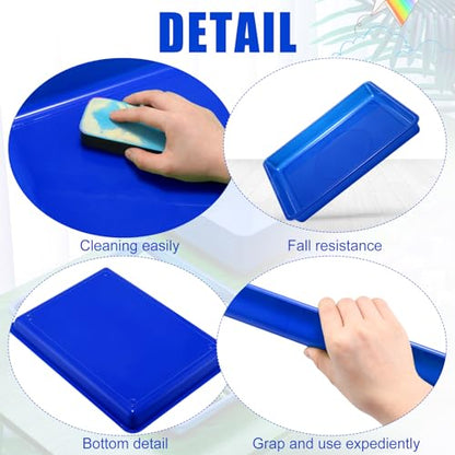 Maitys 15 Pack Plastic Art Trays 12 x 16 Inch Sensory Trays, Blue - color: Blue