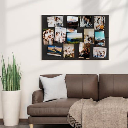 MaxGear Felt Bulletin Board 36" x 24", Black Felt Wall Tiles Push Pins - color: Black, size: 36" x 24"