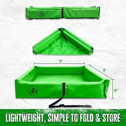Thick PVC Oil Spill Containment Berm 3' x 3' x 6" Portable Folding - size: 3ft x 3ft x 6in
