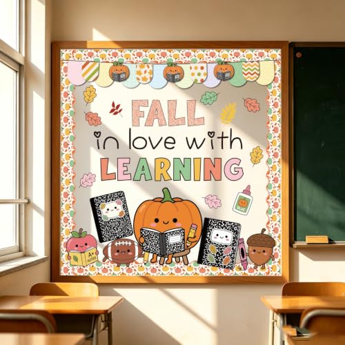 Fall in Love with Learning Classroom Bulletin Board Decorations - color: Fall in Love With Learning
