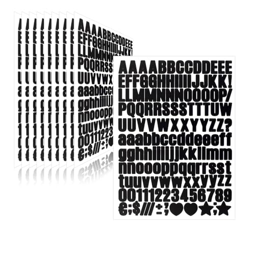 Letter Stickers,Mailbox Numbers,0.5 Inch Waterproof Vinyl Alphabet - color: Black, size: 0.5 Inch