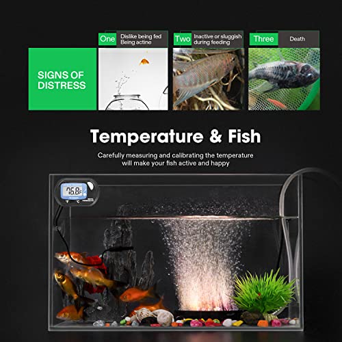 VIVOSUN 1-Pack LCD Digital Aquarium Thermometer - size: 1 pack