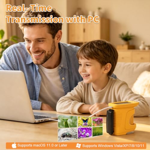 1000X Handheld Microscope for Kids,Mini Pocket Digital Microscope-Yellow - color: Yellow