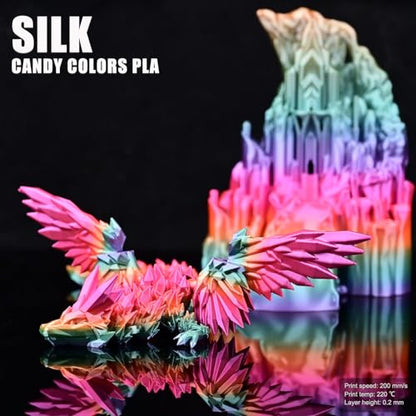 OVV3D Rainbow PLA Filament 1.75mm, PLA Silk PLA 3D Printer Filament Multicolor Silk Color Change Rainbow PLA Filament with Pink Purple Green Yellow, 3D Printing Filament 3D Filament, 1kg - color: Silk Candy Rainbow