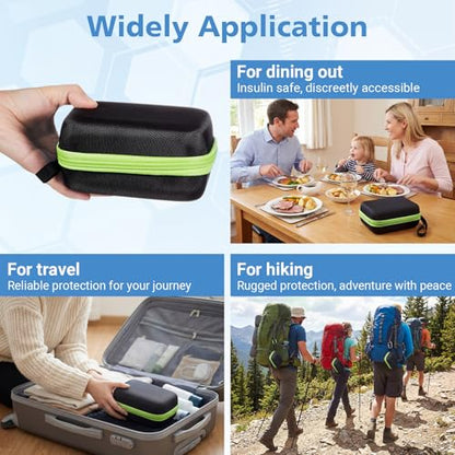 Teenyyou 6 Slots Peptide Case for Fridge Fits Standard 10ml Vials - color: Black, size: 6 Slots, style: Solid Green Zipper
