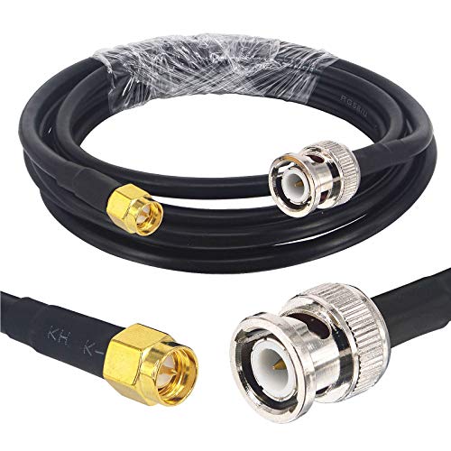 6.56Ft RG58 Coaxial Cable, BNC Male to SMA Male, Low Loss, 50 Ohm, for Antennas, Wireless LAN, RF Coaxial Devices, Wi-Fi, Radios - size: SMA Male to BNC Male Cable 6.56ft