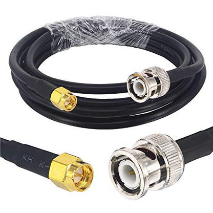 6.56Ft RG58 Coaxial Cable, BNC Male to SMA Male, Low Loss, 50 Ohm, for Antennas, Wireless LAN, RF Coaxial Devices, Wi-Fi, Radios - size: SMA Male to BNC Male Cable 6.56ft