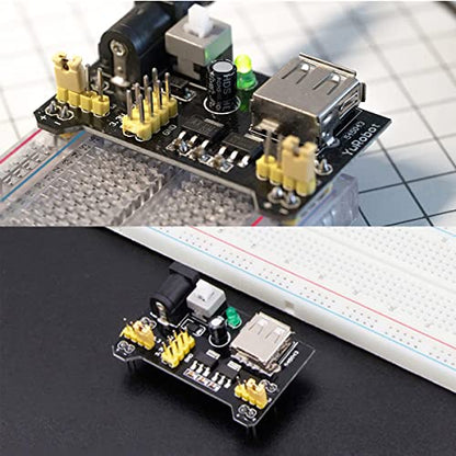 4 pcs 3.3V 5V MB102 Breadboard Power Supply Module with DC Male Cable USB Male Cable for Arduino