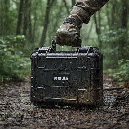 MEIJIA All Weather Waterproof Hard Camera Case,Hard Case,With Customized Fit Foam Included, Elegant Black,Fit for Drones,camera,lens (13.39"x11.61"x3.93") - size: 13.39" x 11.61" x 3.93"