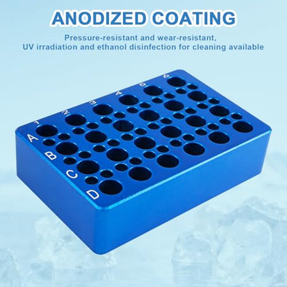 Aluminum Cooling Block - PCR Tubes Cooler, 24 Wells 1.5ml/2ml Tubes with 36 Wells 0.2ml Tubes - size: 1.5ml/2ml 24 well,0.2mL 36 well