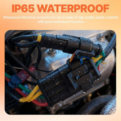 1500Pcs 89 Kits Waterproof Automotive Electrical Connectors 1/2/3/4/6 Male&Female Automotive Replacement Electrical Accessories 22-14AWG with Ratchet Crimping Tool and Wire stripper - size: 1500PCS
