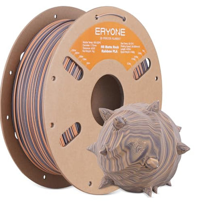 ERYONE Matte Rock Rainbow 3D Printer PLA Filament 1.75 +/-0.03mm, Matte Multicolor Filament PLA 1KG(2.2LBS) Spool, 30-500mm/s High Speed Printing Twist Rainbow PLA, Totem Carving - color: Matte Rock Totem Carving, size: 1KG