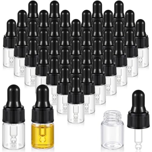 Didaey 100 Pcs Mini Glass Oil Dropper Bottle, 2 ml, Clear - color: Clear, size: 2 ml