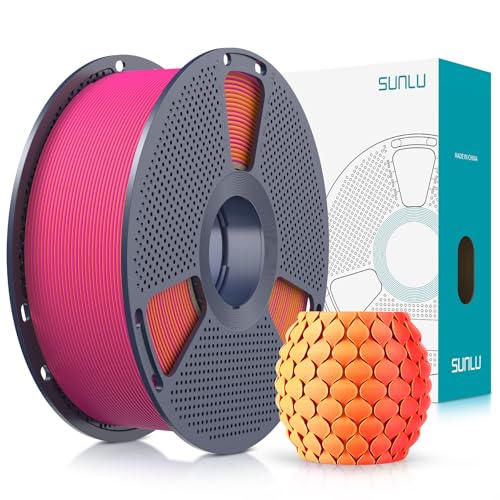 SUNLU Dual Color Matte PLA Filament 1.75mm, Orange and Red - color: Dual Orange Red, size: 1KG